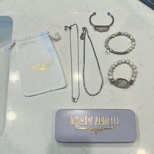 Kinsley Armelle Lot - 2 necklace; 3 bracelet white silver